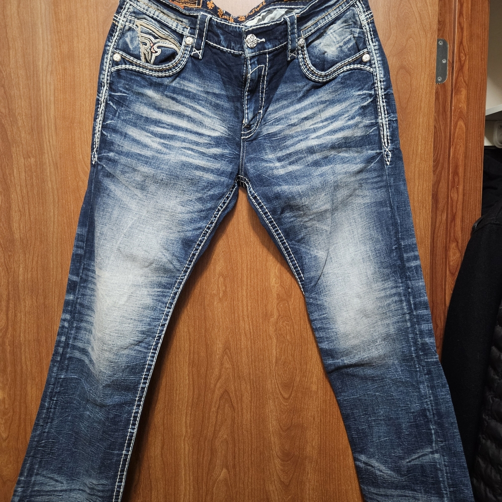 Rock Revival Blue Straight Men Jeans